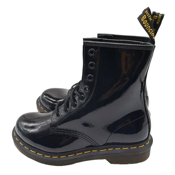 Dr. Martens Womens 1460 Patent Leather Boots Size 6 Black - Picture 4 of 8